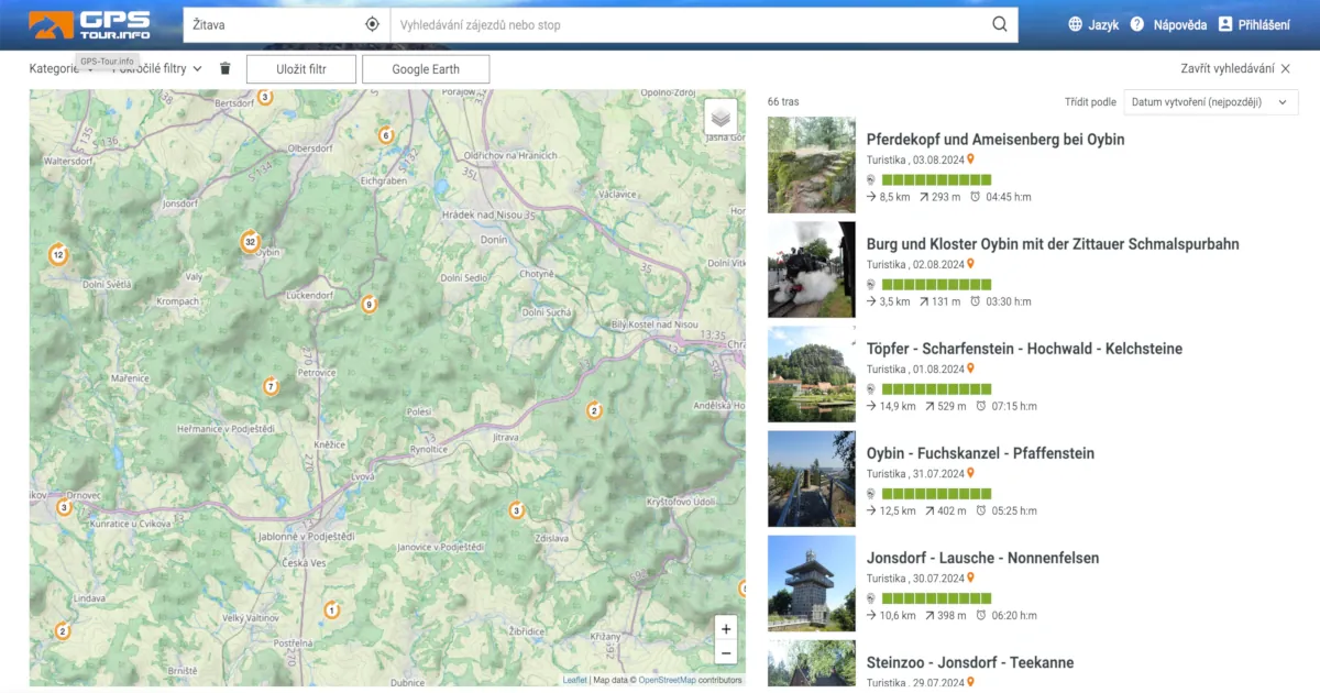 MTB trasy Žitavské hory GPS tour